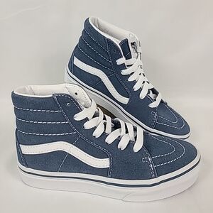 NEW VANS Kids SK8-Hi Suede Vintage Indigo Blue Skate Shoes Sz 13.5 NIB
